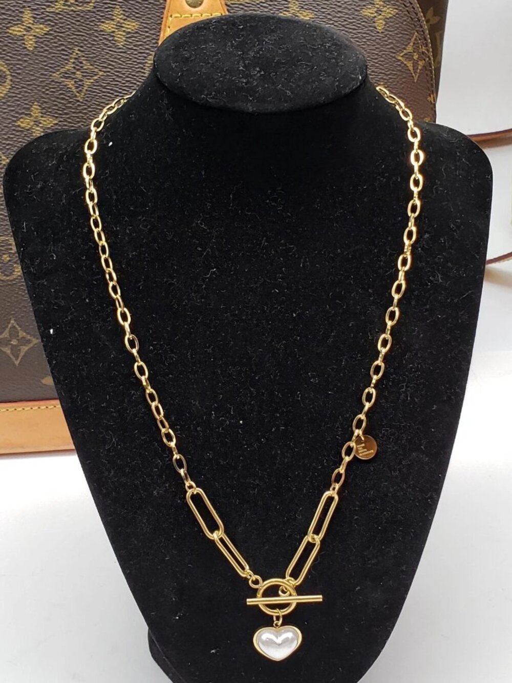 Gold-Plated Necklace with Authentic Louis Vuitton Padlock - Picture 1 of 5